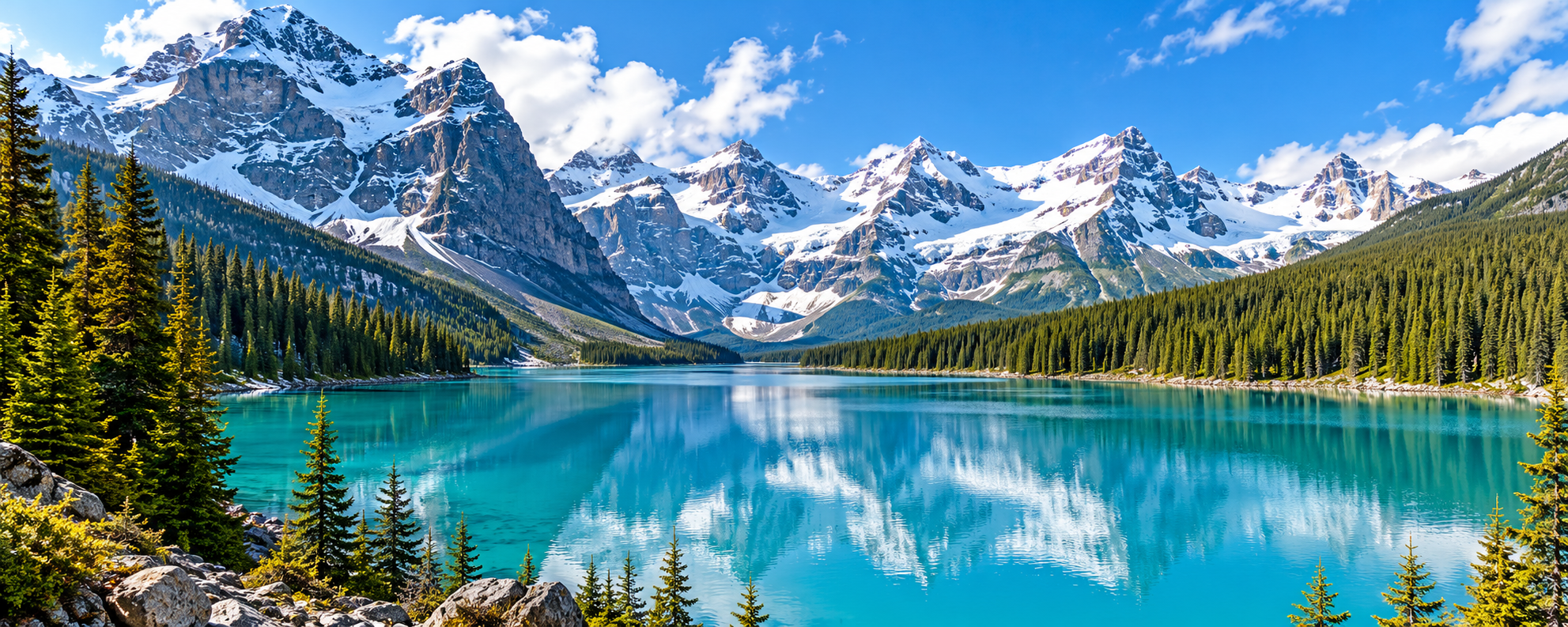 Canadian mountain and lake landscape